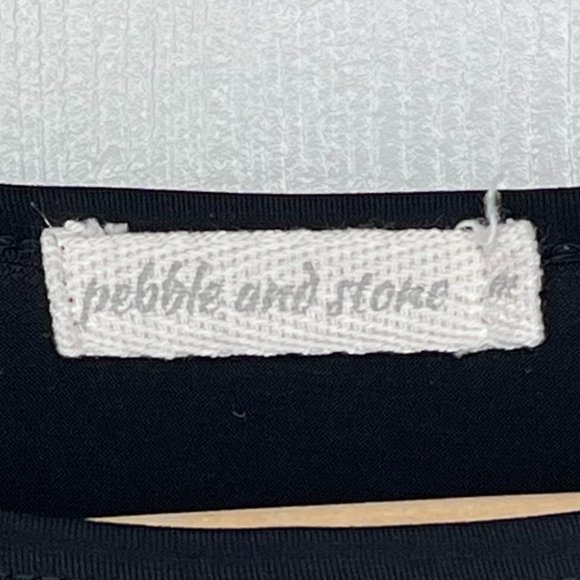 Pebble and Stone | Black Mesh Polka Dotted Top | Size M - Picture 5 of 7